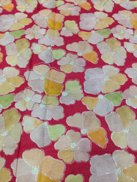 Folral allOver Position Work On Pure Cotton Fabric
