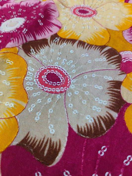 Folral AllOver Position Work on Muslin Fabric