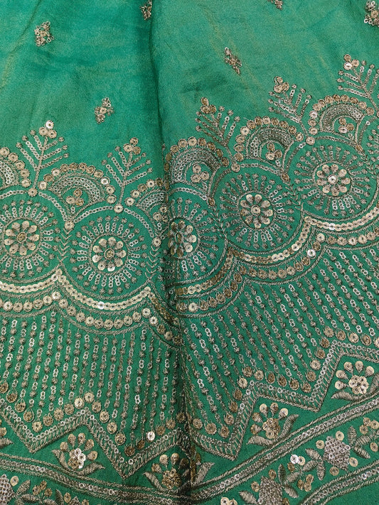 Butti With Border On Pure Viscose Tissue Fabric