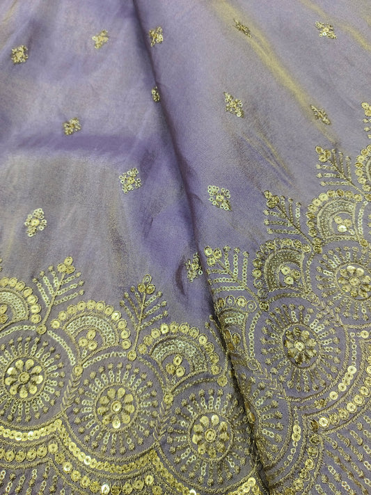 Butti With Border On Pure Viscose Tissue Fabric