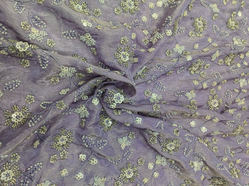 Cut Dada  allOver Position Work On Pure Tissue Fabric